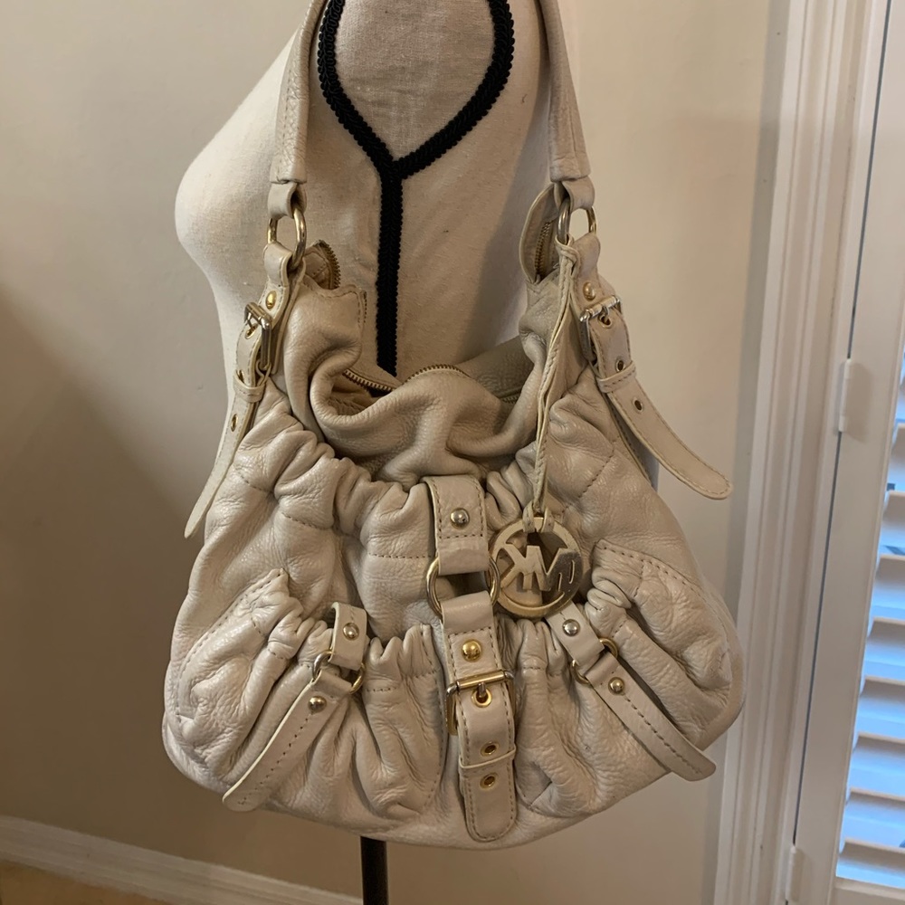 Cream Michael Kors purse